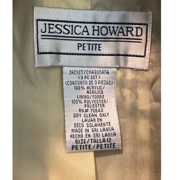 Jessica Howard yellow plaid long sleeves open front Blazer size 12P - Picture 5 of 10